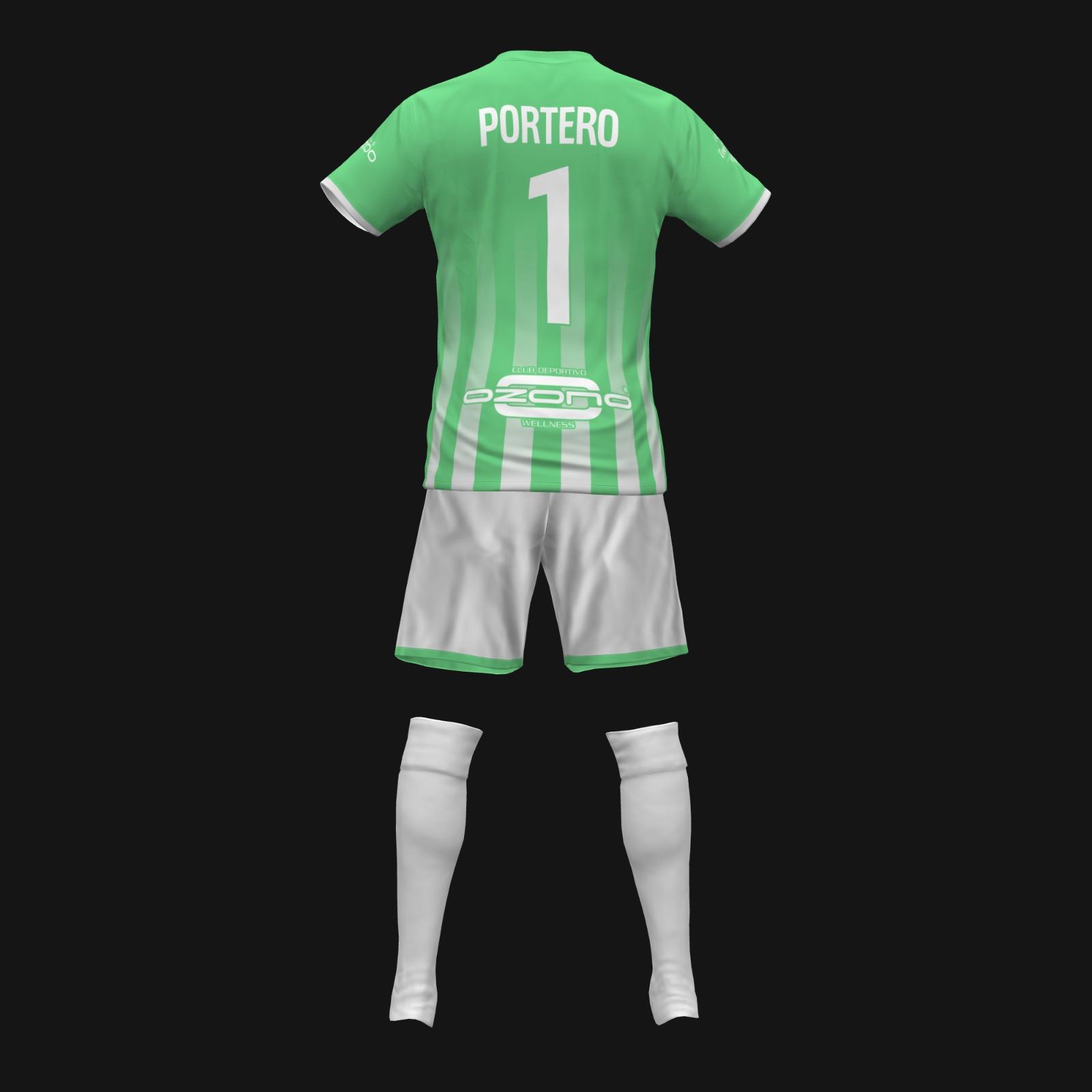 Primera equipación de portero verde · Espalda